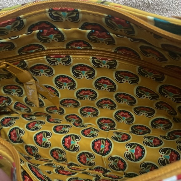 Vera Bradley Yellow/Aqua Purse - Picture 5 of 7